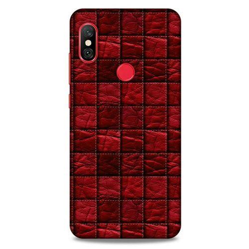 Xiaomi Mi A2 Lite Kılıf Patchwork (12) Koruyucu Silikon Kırmızı Bordo
