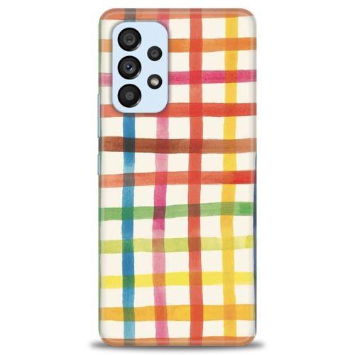 Samsung Galaxy A53 5G Kılıf HD Baskılı Kılıf - Renkli Kareler + Tam Ekran Koruyucu