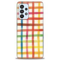 Samsung Galaxy A53 5G Kılıf HD Baskılı Kılıf - Renkli Kareler + Tam Ekran Koruyucu