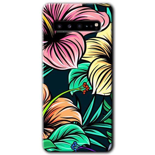 Potkal Hediye Fabrikası Samsung Galaxy S10 Plus HD Baskılı Kılıf + 9D Tam Ekran Koruyucu - Çizim Çiçekler