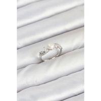 Pirinç Gümüş Renk Zirkon Taşlı İncili Model Kadın Yüzük