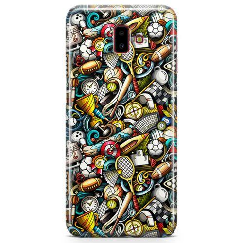 Samsung Galaxy J6 Plus Kılıf Sporcu Doodle Arka Kapak Koruma Desenli Full Koruyucu