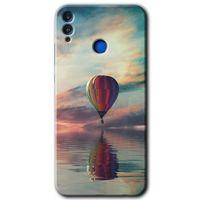 Potkal Hediye Fabrikası Honor 8c HD Baskılı Kılıf + 9D Tam Ekran Koruyucu - Zeplin