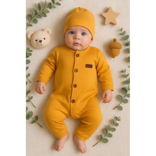 Düğmeli Önden Açık İnterlok Tulum