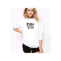 Born To Lose Baskılı Beyaz Kadın Sweatshirt