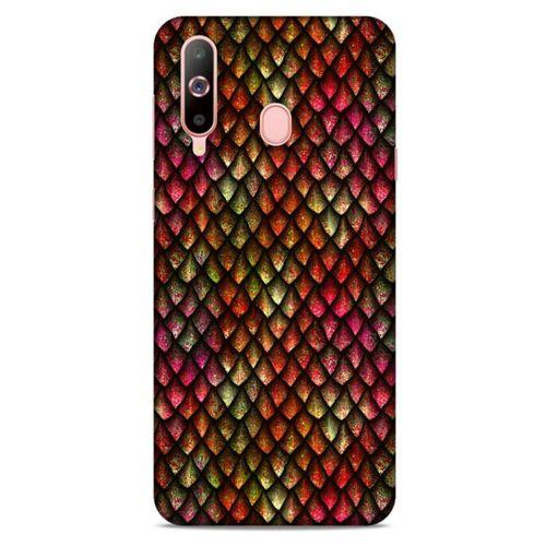 Samsung Galaxy A60 Kılıf Dragons (8) Baskılı Kılıf Ejderha Deri Pembe