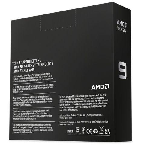 AMD RYZEN 9 9950X3D2 Dual Edition 16 Core, 4,30-5.60GHz, 208Mb Cache, 200W,  AM5 Soket, BOX (Kutulu) (Dahili Grafik VAR, Fan YOK)