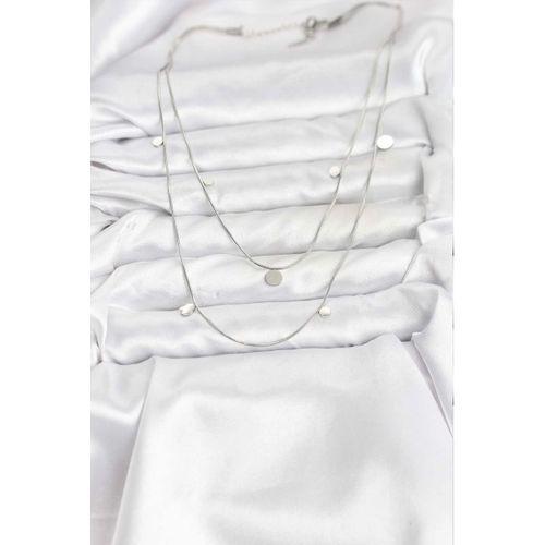 316L Çelik Zincir Gümüş Renk Pullu Kadın Kolye