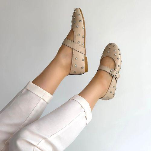 Ritta Bej Cilt Kemerli Babet Ayakkabı