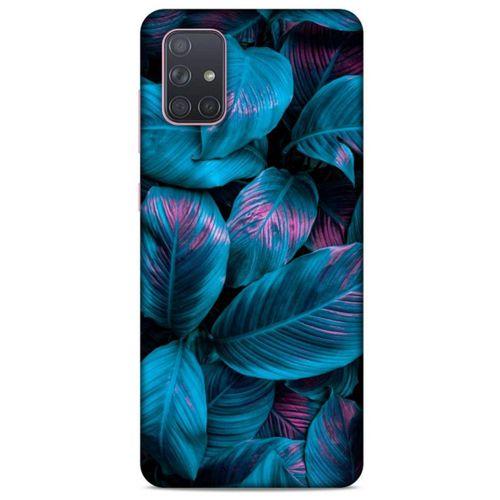 Samsung Galaxy A71 Uyumlu Kılıf Mavi Delisi (48) Bumper Kılıf Yaprak