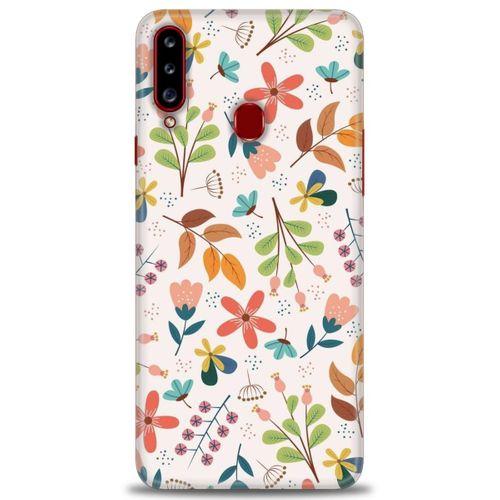 Samsung Galaxy A20S Kılıf HD Baskılı Kılıf - Renkli Dallar + Tam Ekran Koruyucu
