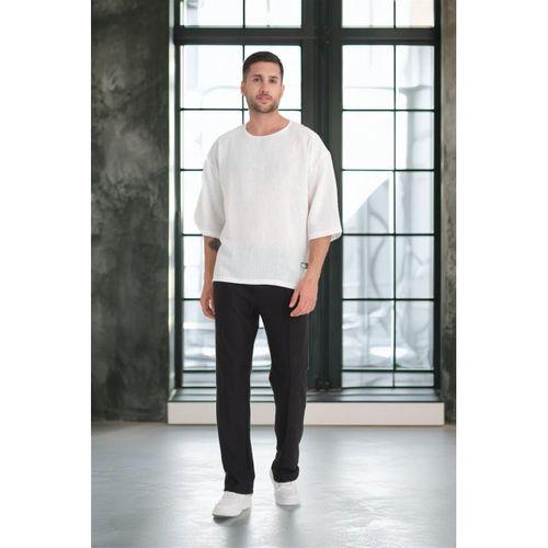 Bisiklet Yaka Fakir Kol Oversize Kısa Kol T-shirt - Beyaz