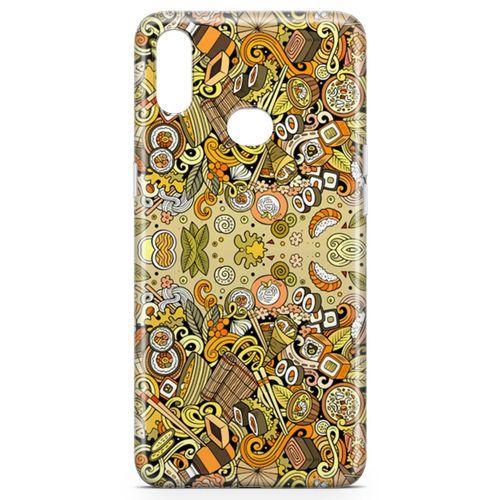 Samsung Galaxy A10s Kılıf Japon Yemekleri Doodle Arka Kapak Koruma Desenli Full Koruyucu