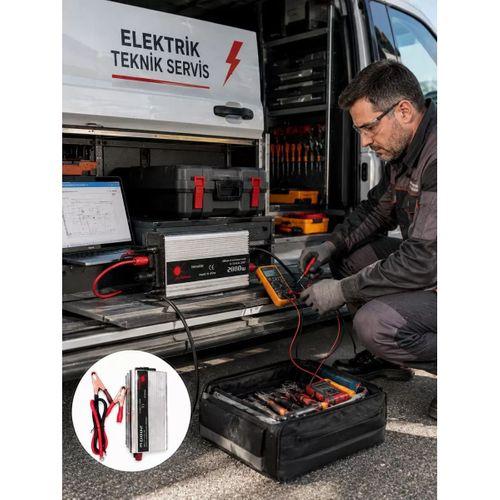 2000w Yüksek Güçlü Araç İnvertörü Priz Çıkışlı Elektrik Dönüştürücü