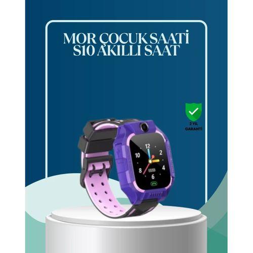 S10 Mor Çocuk Takip Saati Elektronik Bariyer Ve Sesli Mesaj Destekli