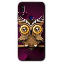 Potkal Hediye Fabrikası Xiaomi Redmi Note 7 Kılıf HD Desen Baskılı Arka Kapak - Owl Bird Branch