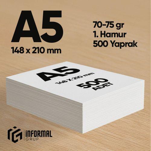 İnformal Fotokopi Kağıdı Premium Kalite A5 500 Yaprak 1 Hamur