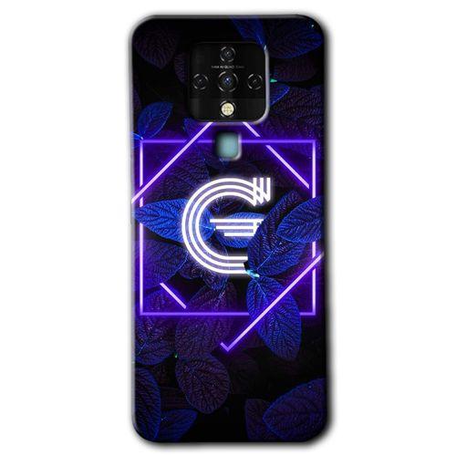 Tecno Camon 16 Kılıf HD Desen Baskılı Arka Kapak - Dark Neon Yaprak G Harfi