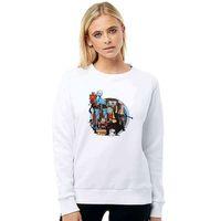 Rick Carton Baskılı Beyaz Kadın Sweatshirt