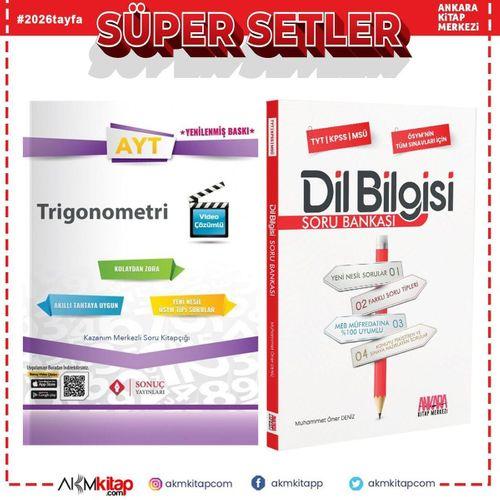 Sonuç Yayınları AYT Trigonometri ve AKM Dil Bilgisi Soru Bankası Seti 2 Kitap