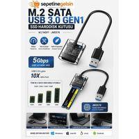 Sepetinegelsin M.2 Sata USB 3.0 Gen1 SSD Harddisk Kutusu M.2 NGFF- JMS578