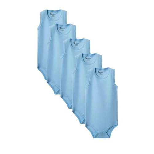 Mavi Askılı Body Zıbın 2-7 YAŞ Çocuklar İçin (5 ADET) Alttan Çıtçıtlı Özel Gereksinimli