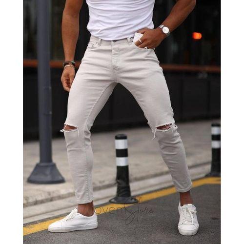 Erkek Taş Yırtık Detaylı Skinny Jean
