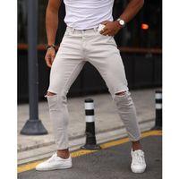 Erkek Taş Yırtık Detaylı Skinny Jean