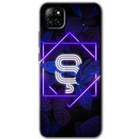 Casper Via E30 Kılıf HD Desen Baskılı Arka Kapak - Dark Neon Yaprak Ş Harfi