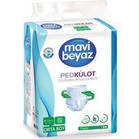 Mavi Beyaz Ped Külot Emici Orta Boy Medium 30'lu 2 paket / 60 adet