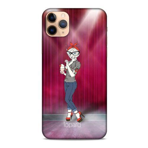 Apple Iphone 11 Pro Kılıf FunnyMaX (50) Shockproof Kılıf Koyu Pembe Kedi