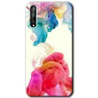 Huawei Y8P HD Baskılı Kılıf + 9D Tam Ekran Koruyucu - Gökkuşağı Color