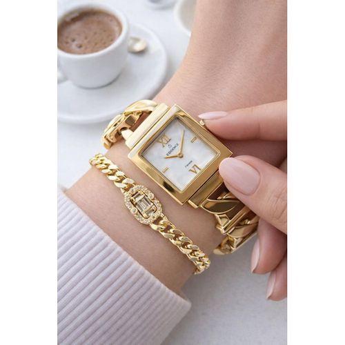 Essence Çelik Kordon Kararma Yapmaz 3 Atm Suya Dayanıklı Kadın Kol Saati + Bileklik VS.BLKT.0827