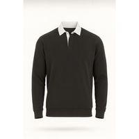 Polo Yaka Selanik Örme Kumaş Erkek Sweatshirt - NeftiYeşili