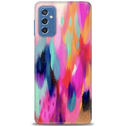 Samsung Galaxy M52 5G Kılıf HD Baskılı Kılıf - Yaldızlı Renkler + Tam Ekran Koruyucu