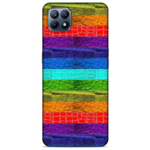 Huawei P40 Lite Kılıf Patchwork (38) Neo Hybrid Kılıf Yeşil Kırmızı Mor