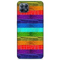 Huawei P40 Lite Kılıf Patchwork (38) Neo Hybrid Kılıf Yeşil Kırmızı Mor