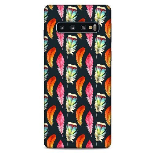 Samsung Galaxy S10 Kılıf Desenli Özel Seri Tüyler (49) Ultra Silikon Kılıf