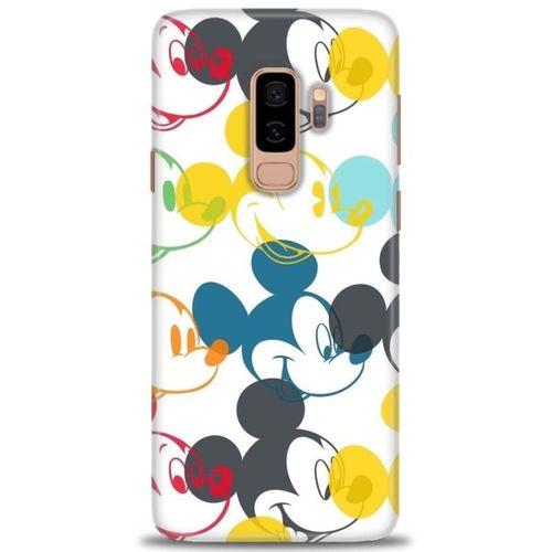 Samsung Galaxy S9 Plus Kılıf HD Baskılı Kılıf - Renkli Mickey Mouse + Tam Ekran Koruyucu