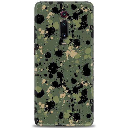 Xiaomi Mi 9T Kılıf HD Baskılı Kılıf - Kamuflaj Renkleri + Tam Ekran Koruyucu