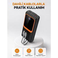 Powerbank 20000 Mah Dijital Ekranlı Ve Çok Kablolu Hızlı Şarj Cihazı