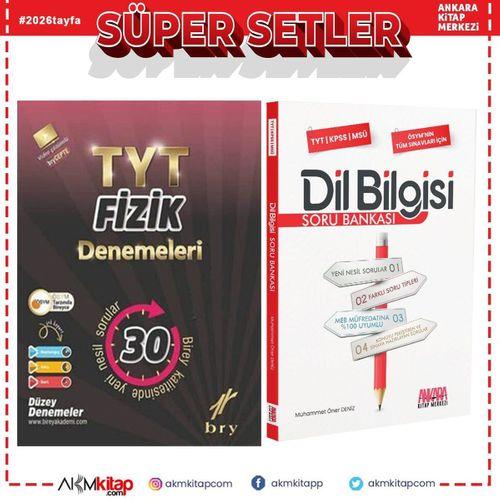 Birey Yayınları TYT Fizik 30 Deneme ve AKM Dil Bilgisi Soru Bankası Seti 2 Kitap