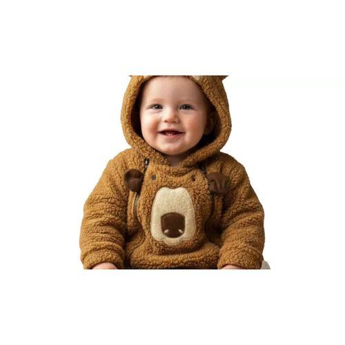 6/24 Ay Peluş Kumaş Çift Fermuarlı Bebek Tulumu