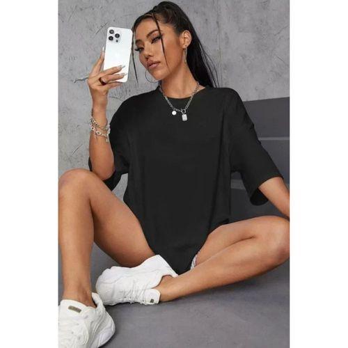 Pilelistore Unisex Baskılı Oversize T-Shirt - Siyah