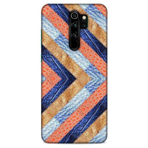 Xiaomi Redmi Note 8 Pro Kılıf Patchwork (3) Kapak Lacivert Turuncu