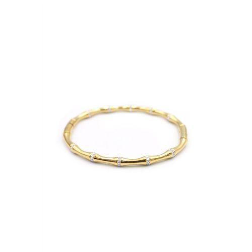 Taşlı Kemik Bilezik - Altın