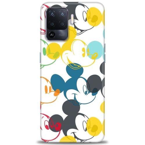 Oppo Reno 5 Lite Kılıf HD Baskılı Kılıf - Renkli Mickey Mouse + Tam Ekran Koruyucu