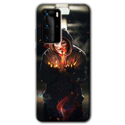 Huawei P40 Pro Kılıf HD Desen Baskılı Arka Kapak - V for Fire + Kırılmaz Cam
