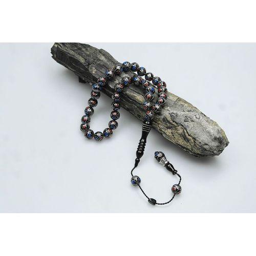 Oltu Taşı Çift Renk Damla Karpuz İşlemeli Tespih