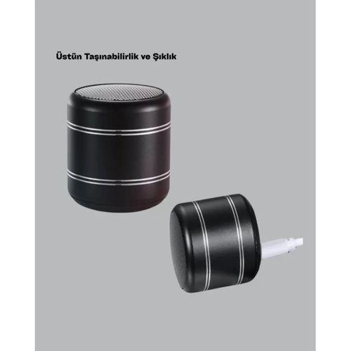 Kompakt Silindir Metal Bluetooth Hoparlör 400 Mah Uzun Pil Tws Destekli